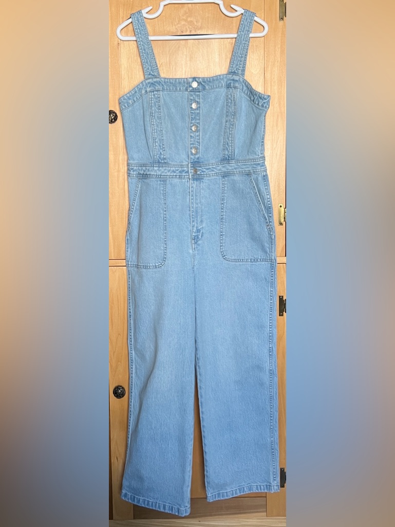 Madewell Denim Stitched Strap Jumpsuit
